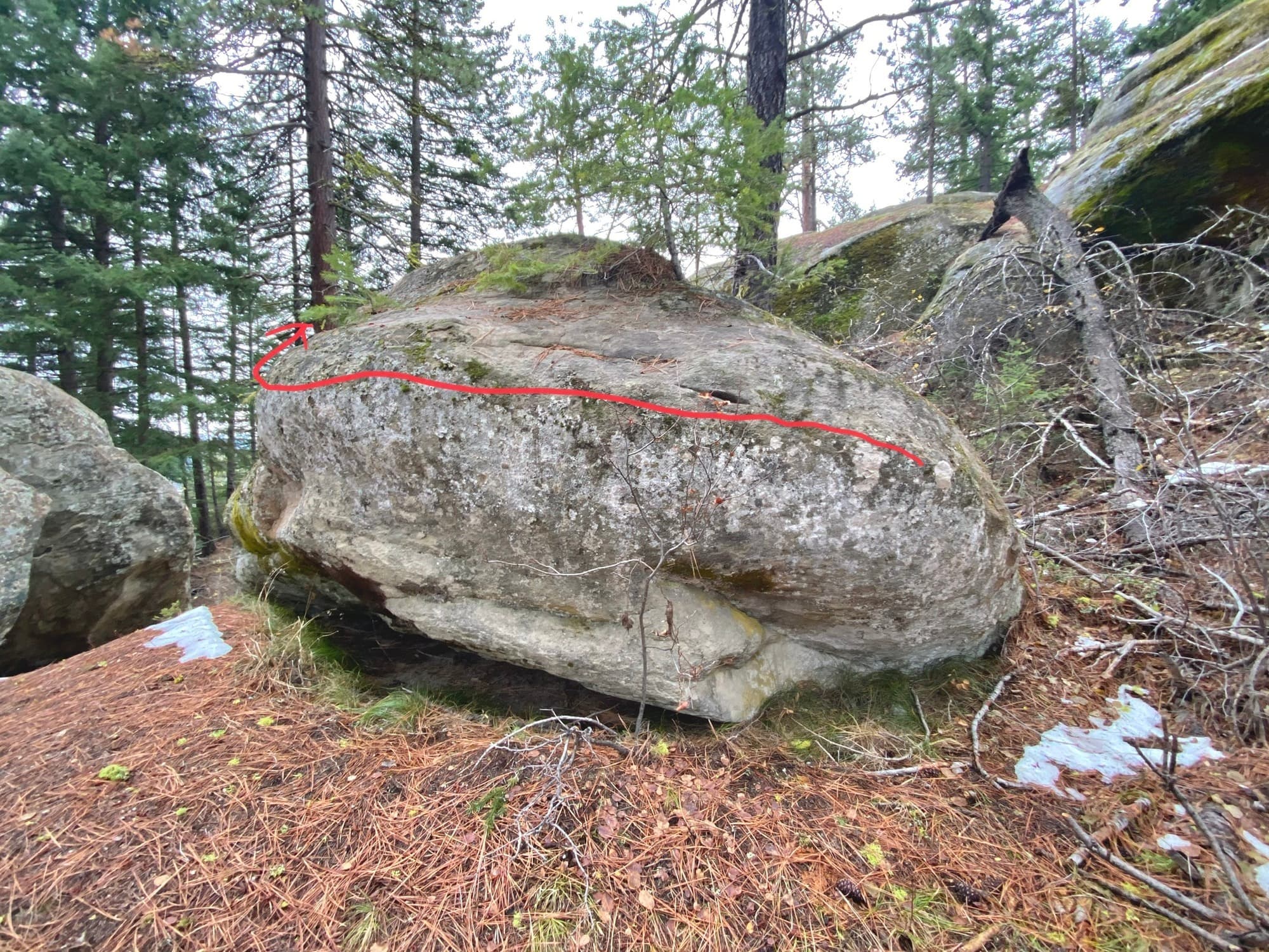 Photo of UFO and Goodbye Flake Boulders